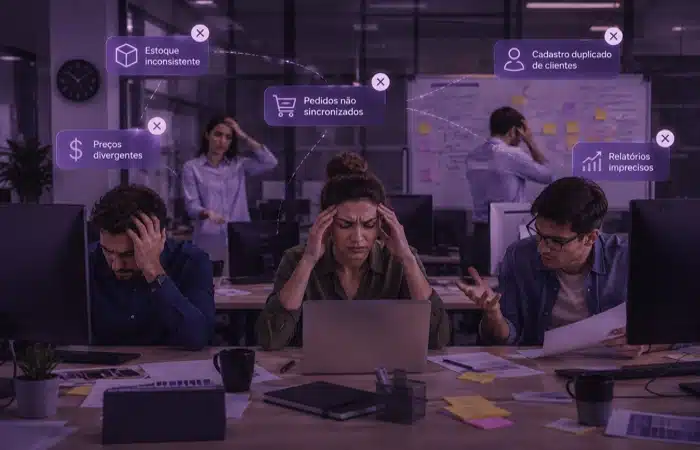 Integração Linx e-Millennium VTEX mostrando problemas causados pela falta de integração entre ERP e e-commerce.
