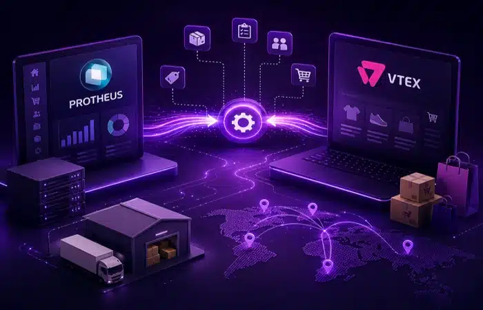 integração Protheus VTEX com troca de dados entre ERP, loja virtual, pedidos e logística