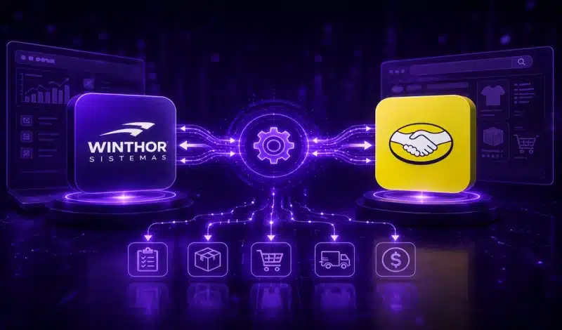 Integração Winthor Mercado Livre representando a conexão entre o ERP Winthor e o marketplace Mercado Livre.